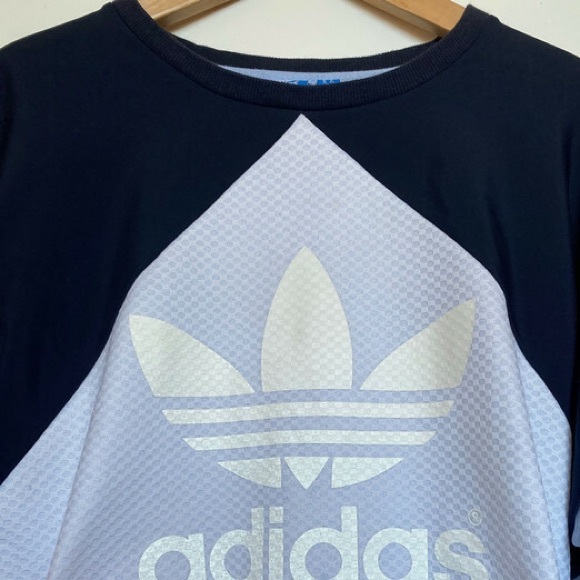 Adidas Purple Cropped Long Sleeve Sweatshirt Colour Block Sz XS - Picture 2 of 7